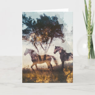 Double Exposure Horses and Trees All Occasions Card