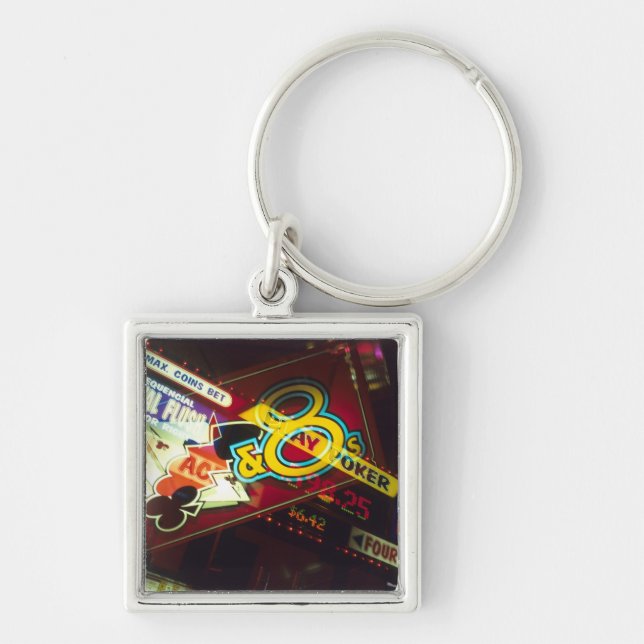 Double exposure, interior Casino, Las Vegas, Key Ring (Front)