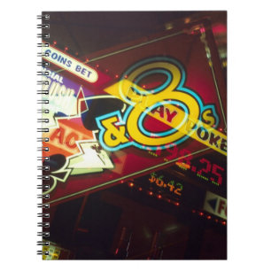 Double exposure, interior Casino, Las Vegas, Notebook