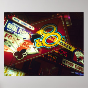 Double exposure, interior Casino, Las Vegas, Poster