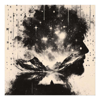 Double Exposure Man Profile City Skyline  Photo Print