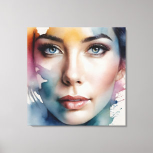 Double exposure woman art canvas print