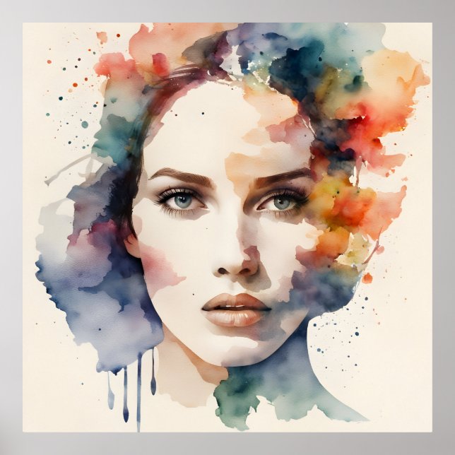 Double exposure woman art poster (Front)
