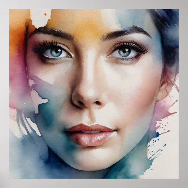 Double exposure woman art poster (Front)