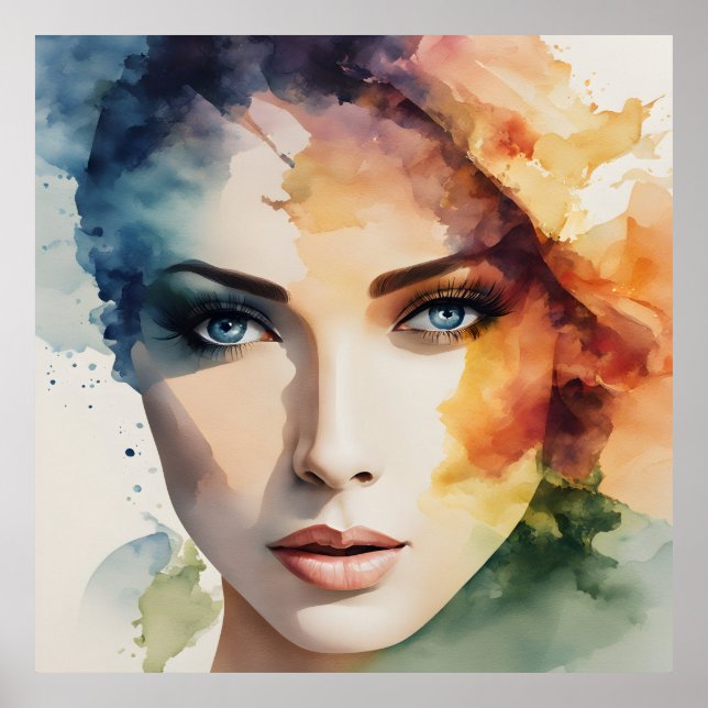 Double exposure woman art poster (Front)