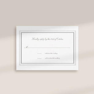 Double Faux Embossed Frame Formal Wedding Response