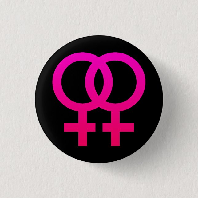 Double Female 3 Cm Round Badge (Front)
