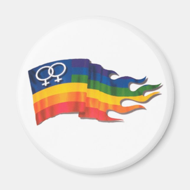 Double Female Pride Flag Magnet (Front)