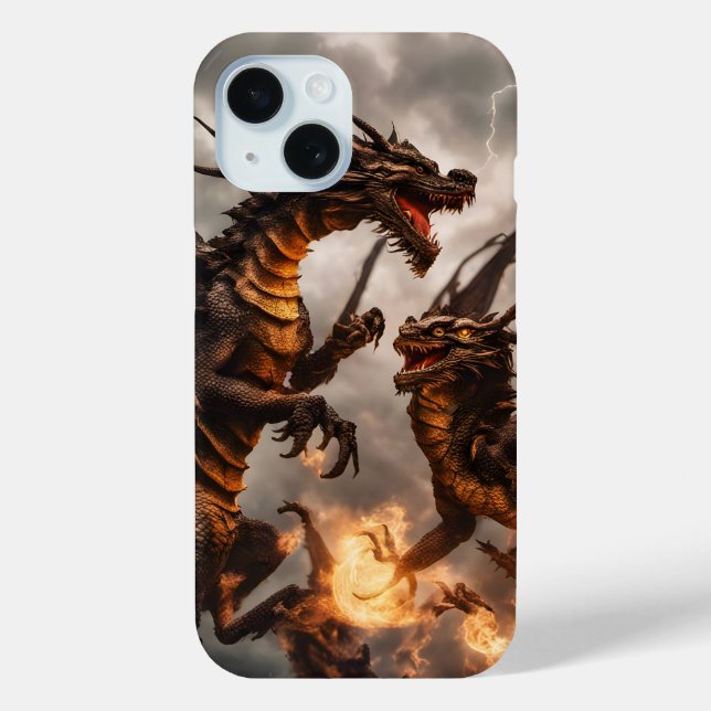 Double Fire Dragon Fight Case-Mate iPhone Case (Back)