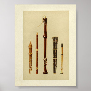 Double Flageolets, German Flute, Flutes Douces Poster