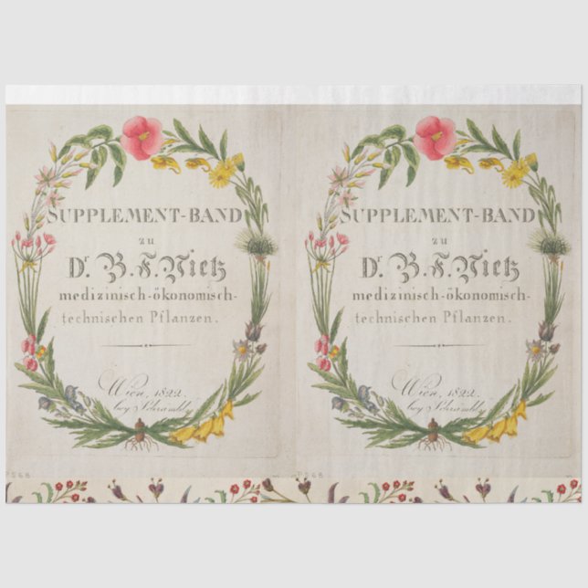 Double Floral Wreath Decoupage Tissue Paper (Front)