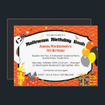 Double Fun Halloween Birthday Bash Costume Party Invitation<br><div class="desc">Embark on a thrilling journey of double celebrations as we unite Halloween's spookiness with a birthday bash like no other! Join us for an enchanting costume party that blends eerie excitement with festive joy. Don't miss the chance to personalise this Halloween-themed kids' birthday invitation by showcasing a high-quality photo of...</div>