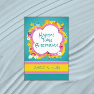 Double fun! Twins Custom Birthday  Card