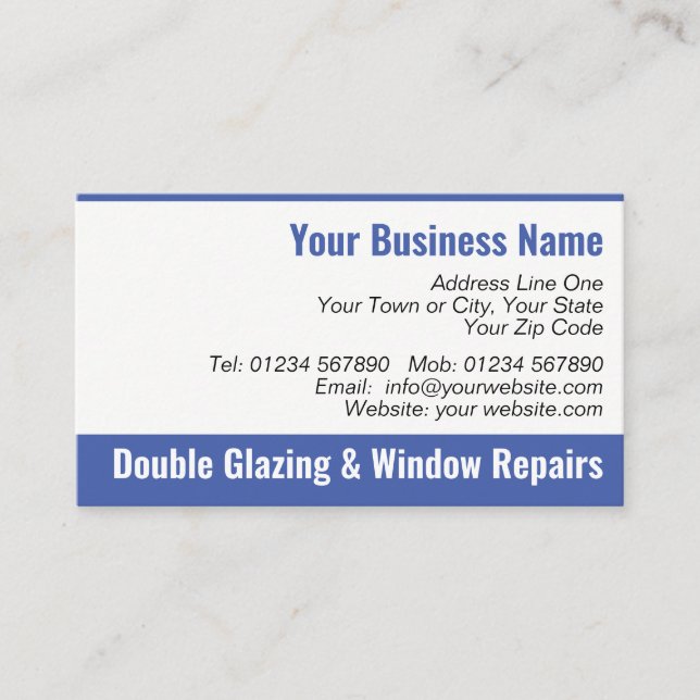 Double Glazing & Window Repairs QR Code Business Card (Front)