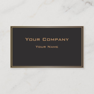 Double Gold Border Black Corporate Business Card