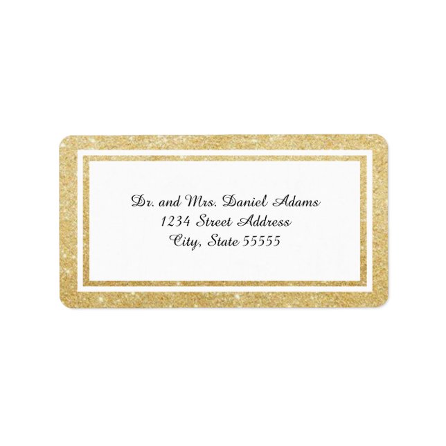 Double Gold Glitter Trim - Address Label (Front)
