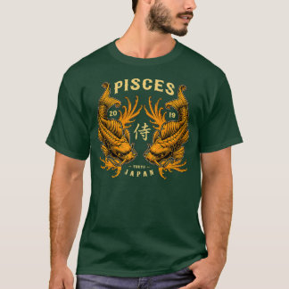 Double Golden Koi FIsh Pisces Astrology Zodiac T-Shirt