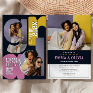 Double Graduation Party Invitation 