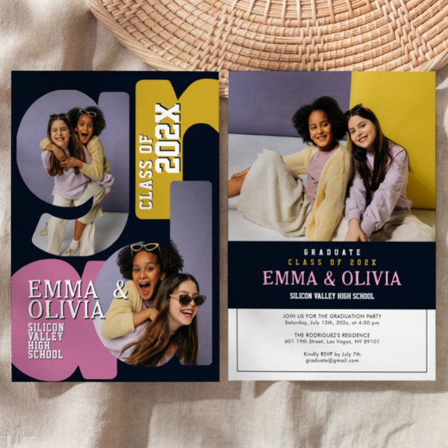 Double Graduation Party Invitation  (Creator Uploaded)