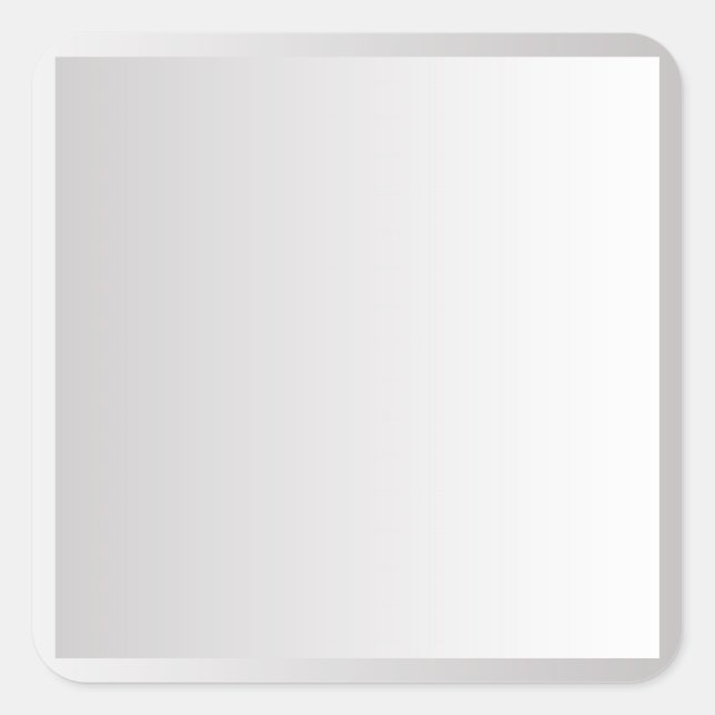 Double Grey Gradient Blank Template DIY Text & Art Square Sticker (Front)