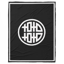 Double Happiness/Black - Large Fleece Blanket