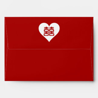 Double Happiness - Bold Red Heart Envelope