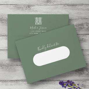 Double Happiness Chinese Wedding Invitation Envelope