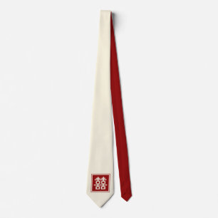 Double Happiness Chinese Wedding Oriental Zen Tie
