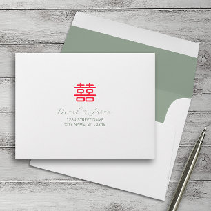 Double Happiness Chinese Wedding RSVP Envelopes