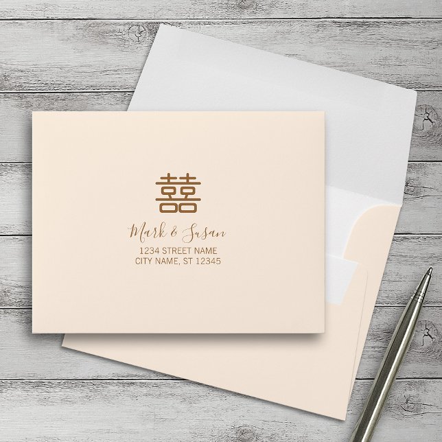 Double Happiness Chinese Wedding RSVP Envelopes (Creator Uploaded)