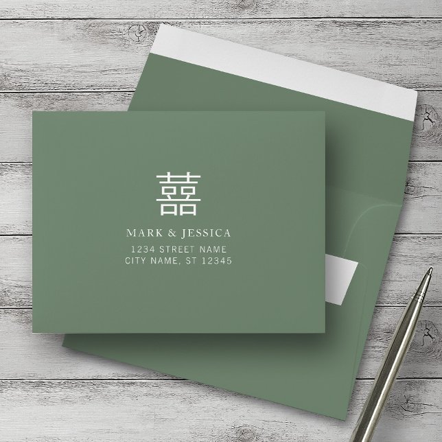 Double Happiness Chinese Wedding RSVP Envelopes (Creator Uploaded)