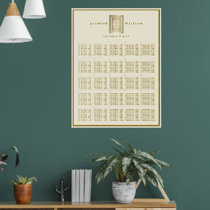 Double Happiness Chinese Wedding Seating Chart