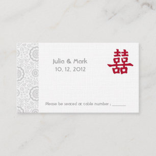 Double Happiness Chinese Wedding Table Card l