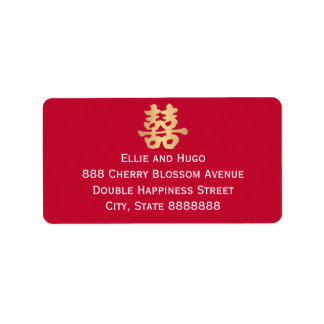 Double Happiness for a Chinese Wedding Label