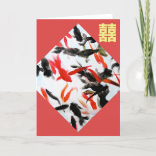 Double Happiness Goldfish Card
