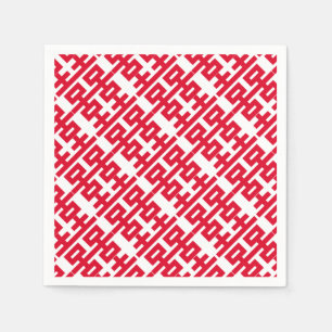 Double Happiness Good Luck 双喜 雙喜 Napkin