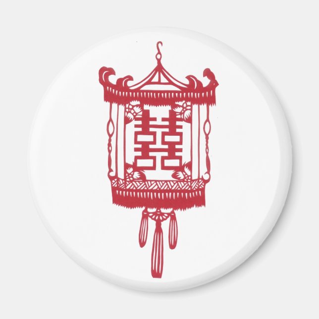 Double happiness Lantern Magnet (Front)