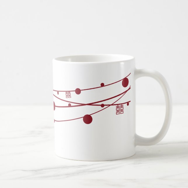 Double Happiness Lanterns Oriental Wedding Mug (Right)