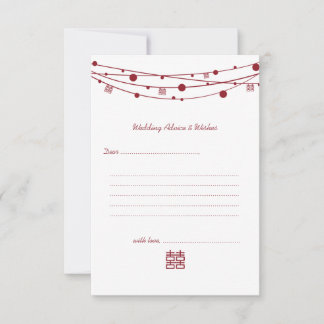 Double Happiness Lanterns Wedding Advice Cards