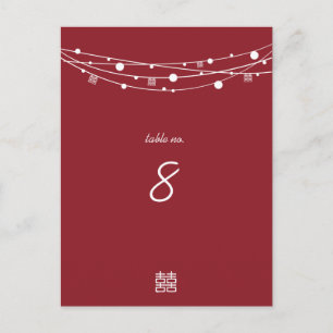 Double Happiness Lanterns Wedding Table Cards