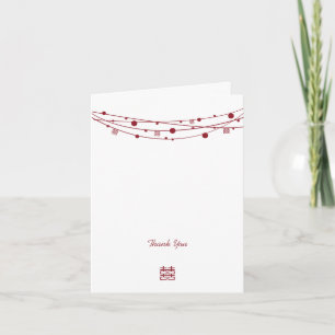 Double Happiness Lanterns Wedding Thank You Cards