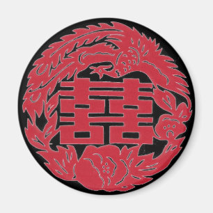 Double happiness Phoenix Magnet
