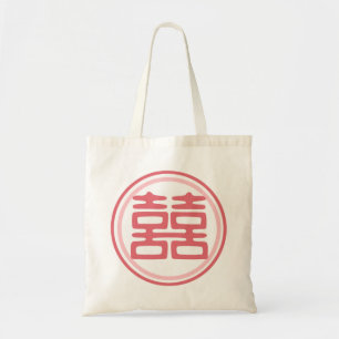 Double Happiness • Round Tote Bag