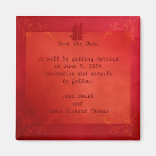 Double Happiness Save the Date Magnet