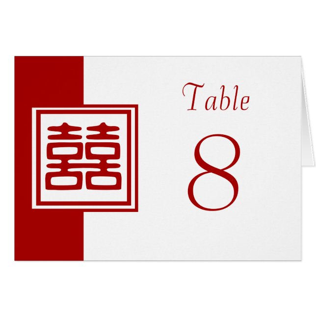 Double Happiness • Square • Table Numbers (Front Horizontal)