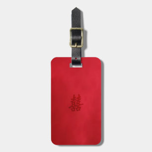 Double Happiness Wedding Luggage Tag