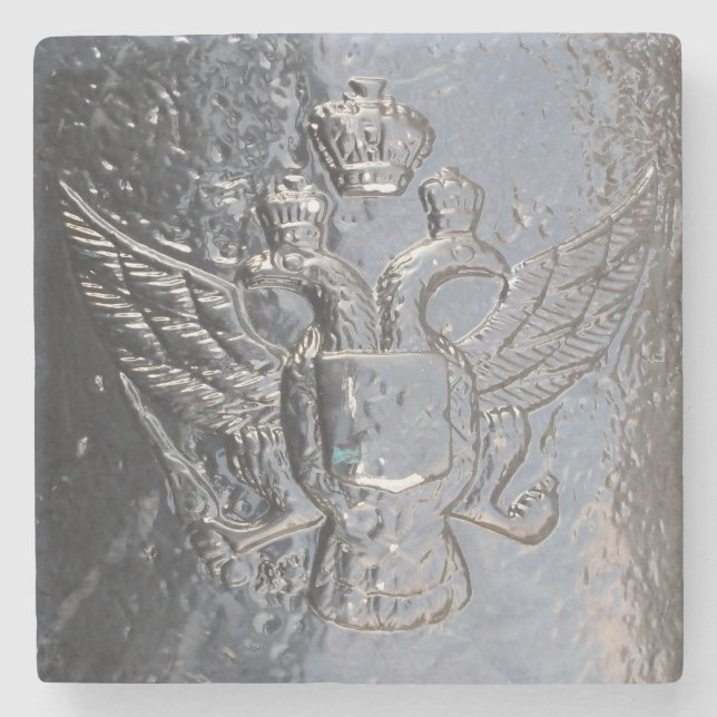 Double-Headed Eagle on Cannon Stone Coaster (Front)