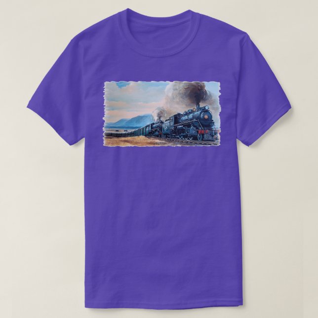 Double Heading Steam Locomotive T-Shirt (Design Front)