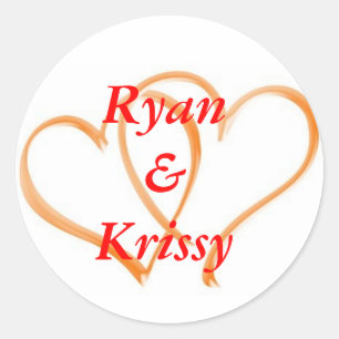 Double Heart Classic Round Sticker