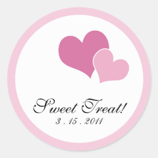 Double Heart Invitation Seals - Pink